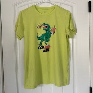 BCG Kids T-Shirt - Lime Green with Dinosaur Design Size XL 18-20
